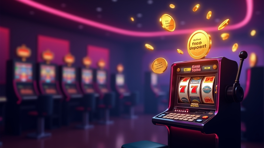 Ikony free spins a no deposit bonusu září nad automatem