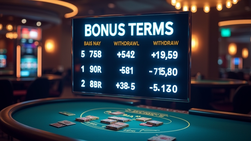 Termini del bonus, regole di wagering e limiti di prelievo mostrati in una scena da casinò